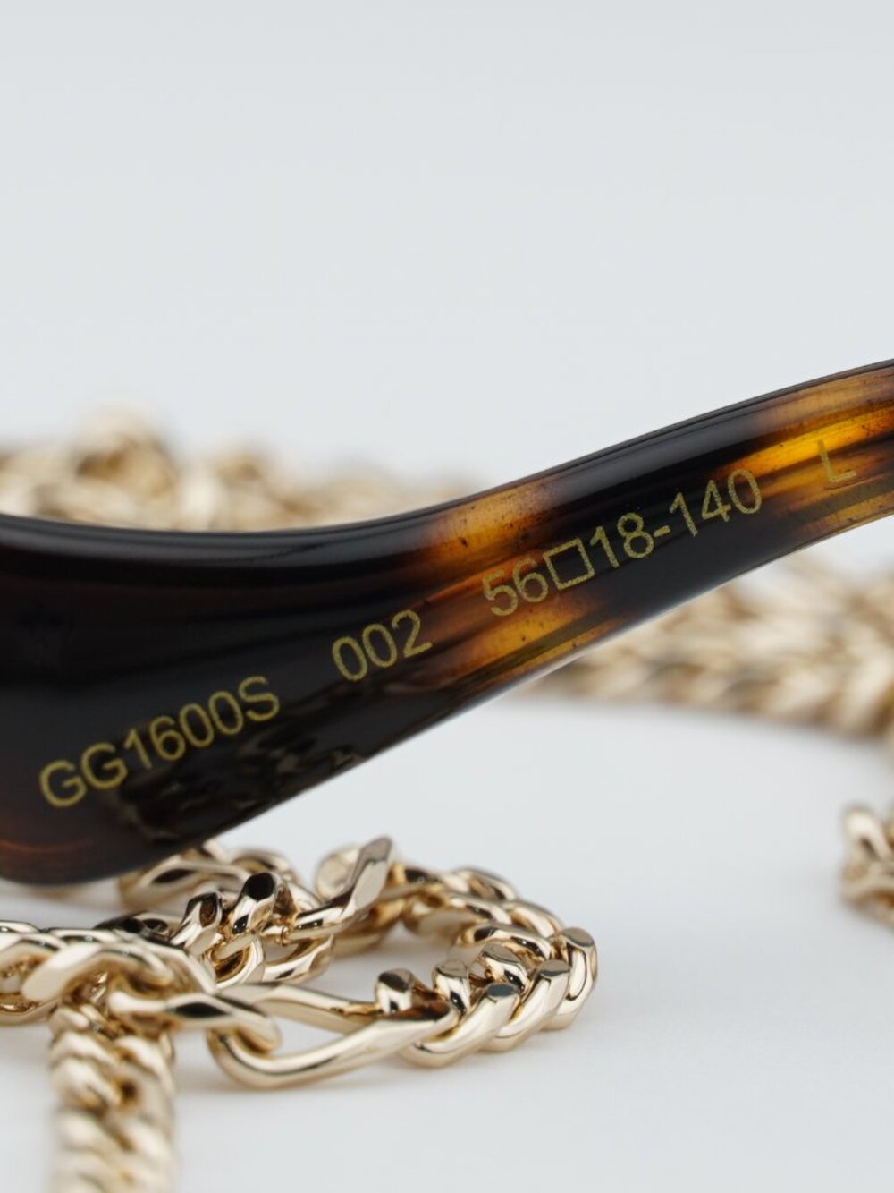 Gucci GG1600S 002 Rectangle Sunglasses - Gold / Brown - Picture 9 of 12